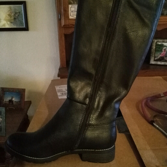 Nwot Gh Bass Co Black Tall Boots 85m 
